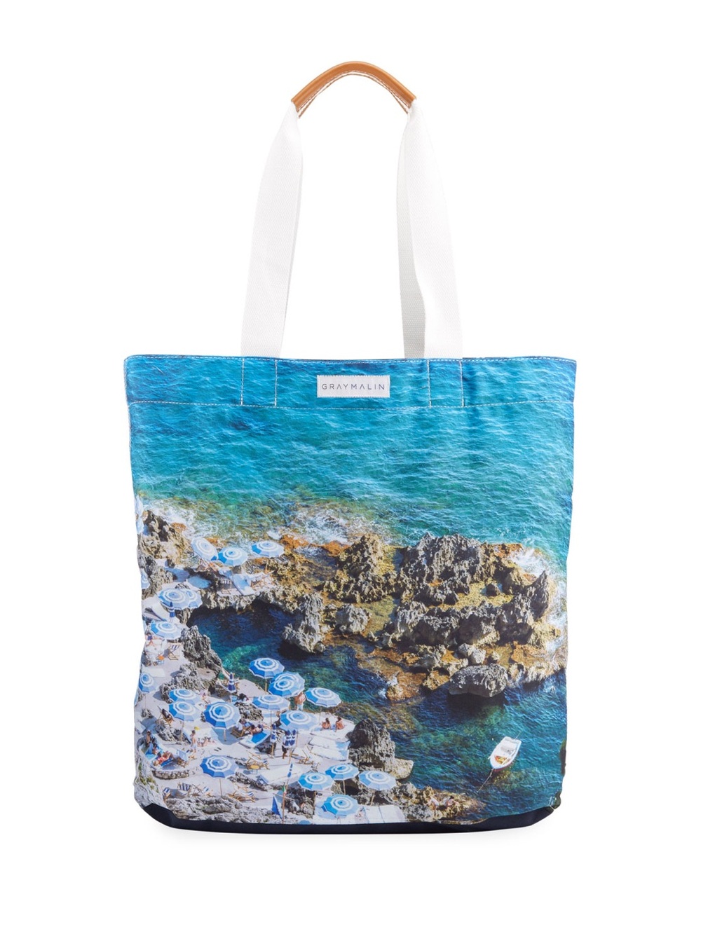 Gray Malin The Capri Blue Coastal Print Tote Bag